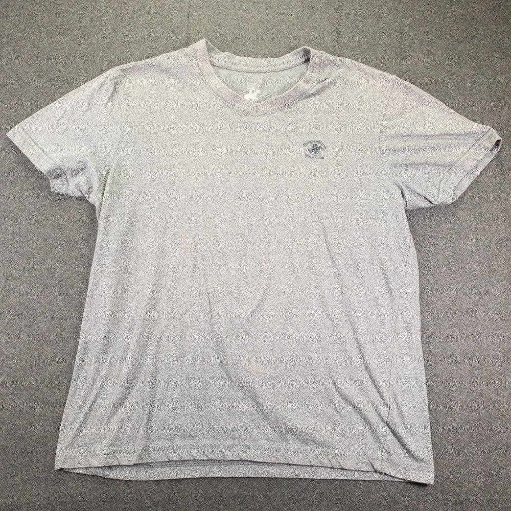 Beverly Hills Polo Club Mens Shirt Gray Medium Short Sleeve T-shirt Pony #1096